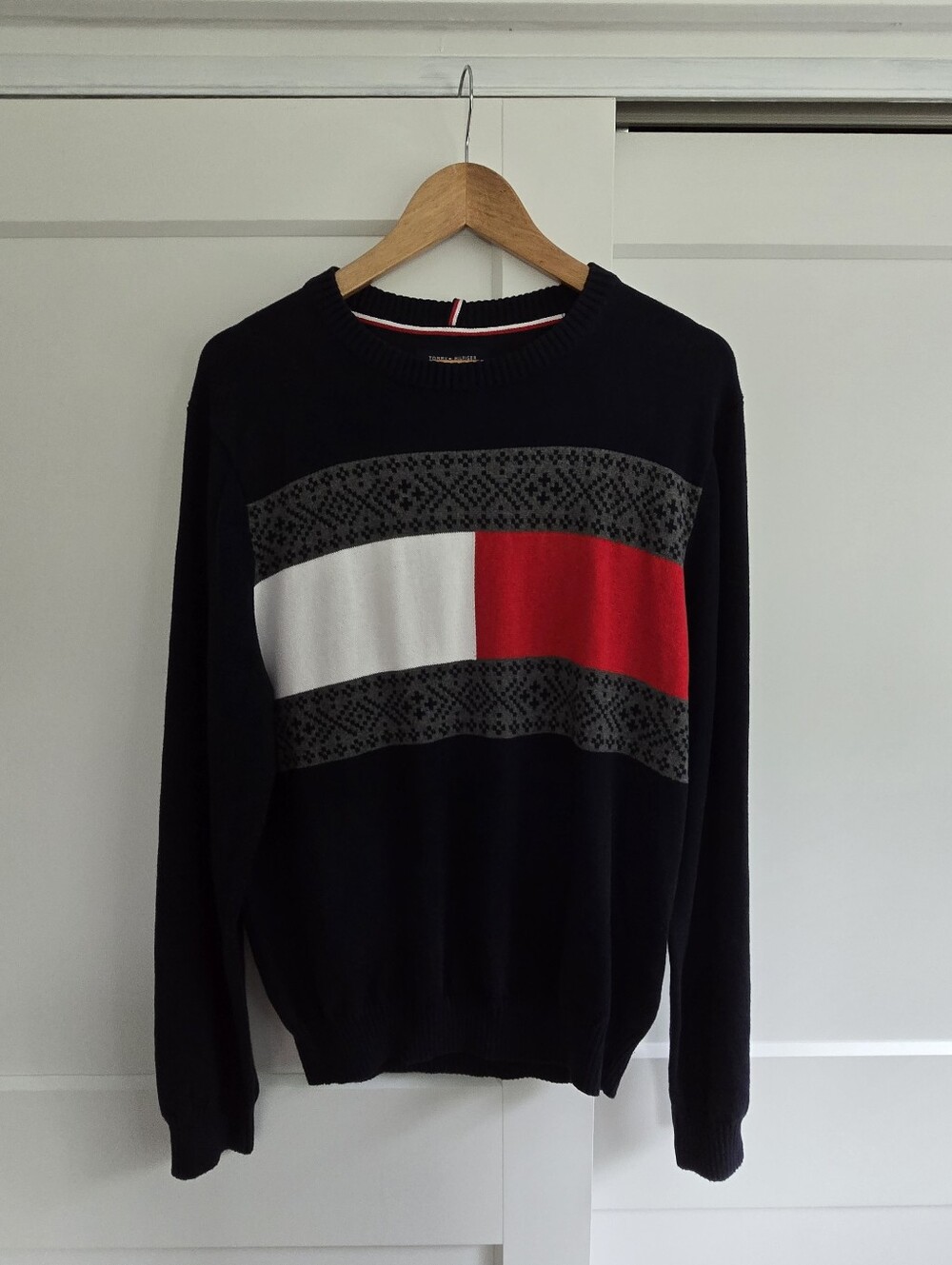 Tommy Hilifiger Crewneck PullOver Blue Mens Large Sweater